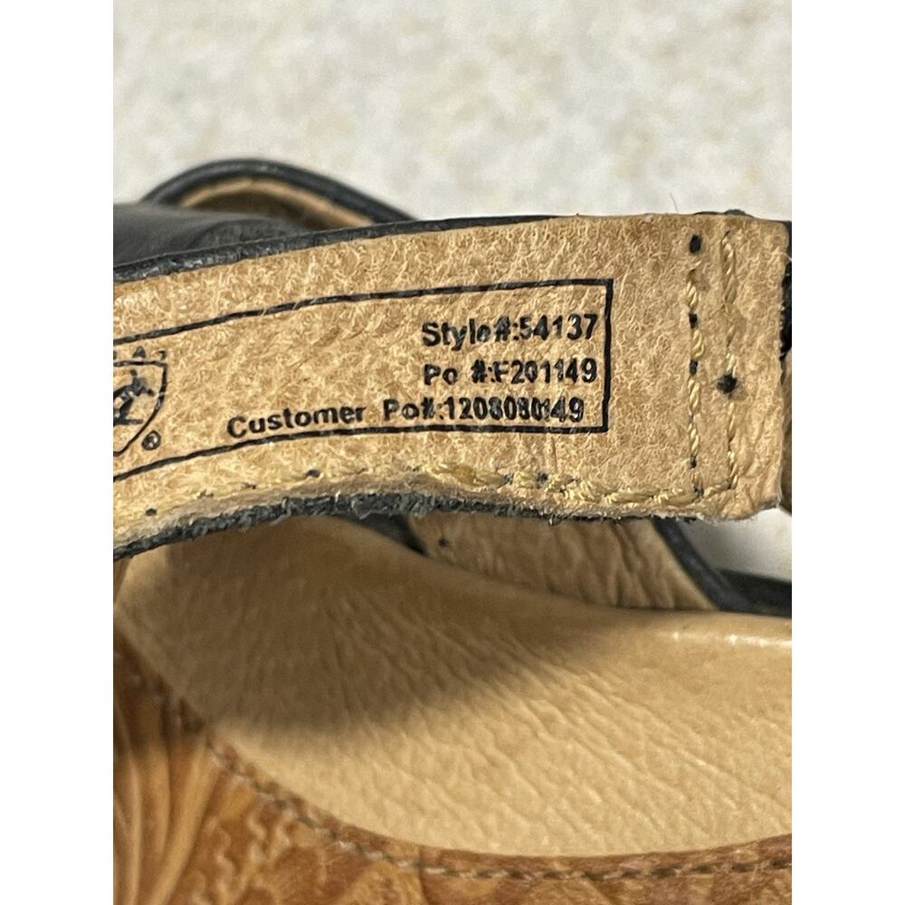 Ariat Women's Size 7.5 B -Slide Sandals Leather W/Floral-Embossed Footbeds - Picture 11 of 11